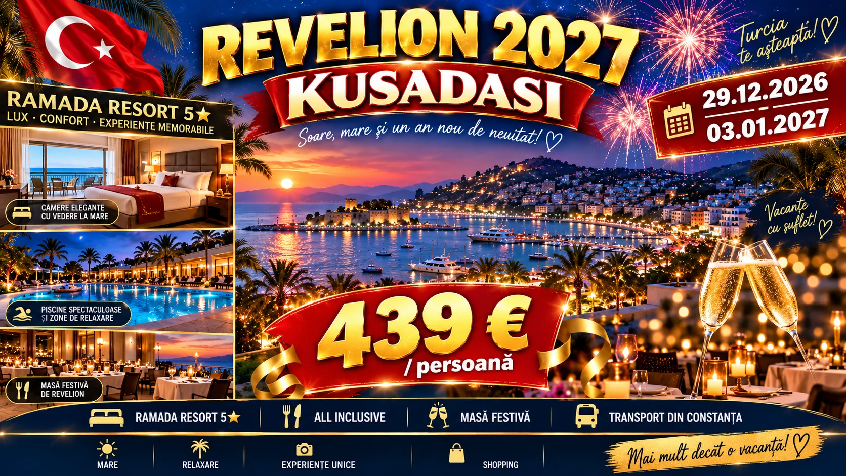 Revelion 2027 la Kusadasi – Ramada Resort 5⭐ All Inclusive